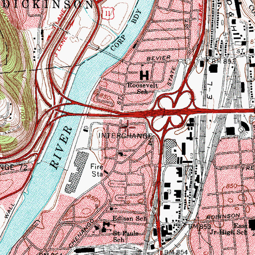 Topographic Map of Calvary Baptist Church, NY