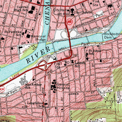 Topographic Map of Binghamton Hose Company Number 5, NY