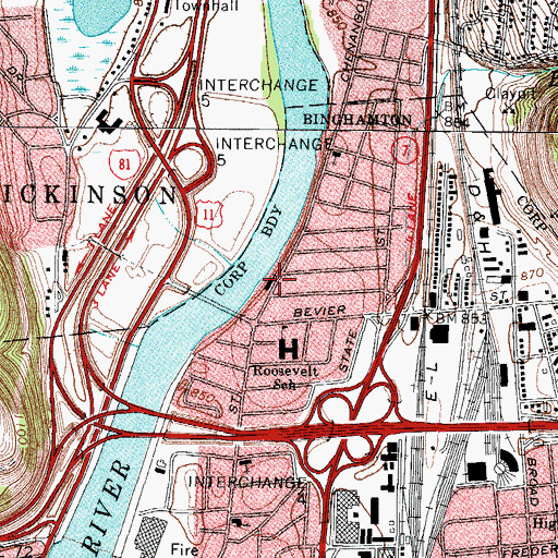 Topographic Map of Immanuel Presbyterian Church, NY