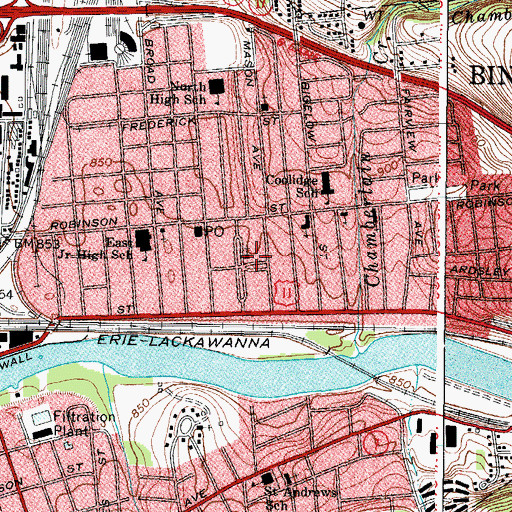 Topographic Map of Grace Baptist Church, NY
