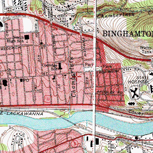 Topographic Map of East Side Congregational Church, NY