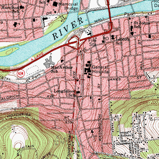 Topographic Map of Seventh Day Adventist Church, NY