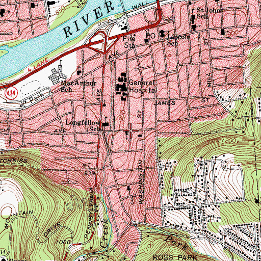 Topographic Map of Ross Memorial Presbyterian Church, NY