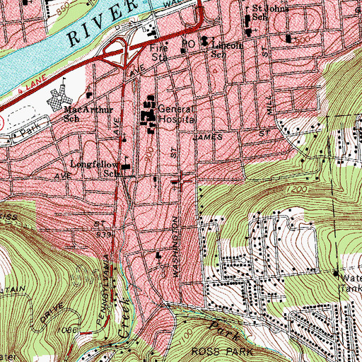 Topographic Map of Kingdom Hall of Jehovahs Witnesses, NY