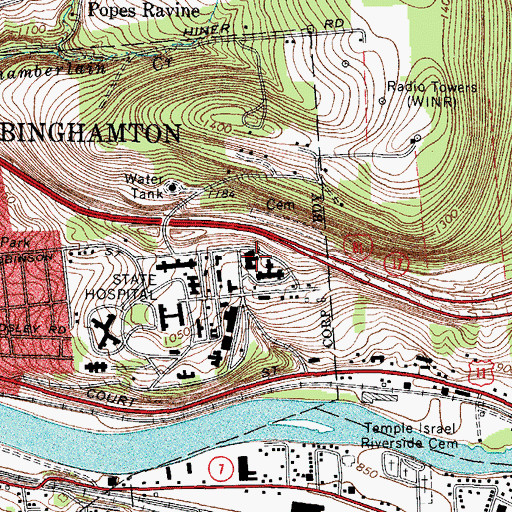 Topographic Map of Wagner Hall, NY