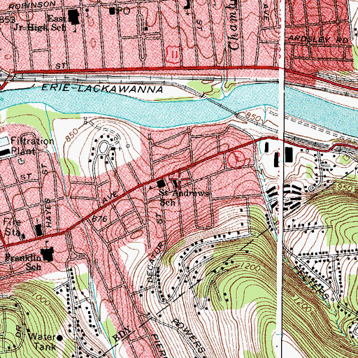 Topographic Map of Saint Andrew's Roman Catholic Church, NY