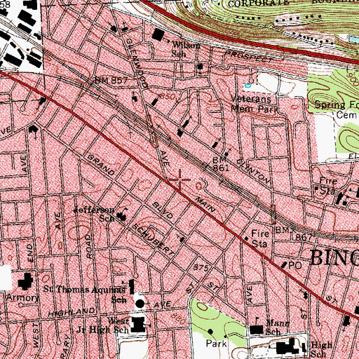 Topographic Map of Crest Theatre, NY