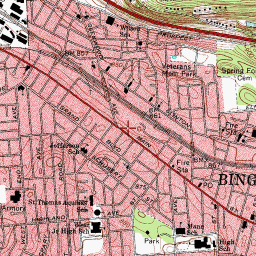Topographic Map of First Church of Nazarene, NY