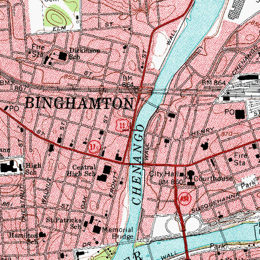 Topographic Map of River Mede Manor Rest Home, NY