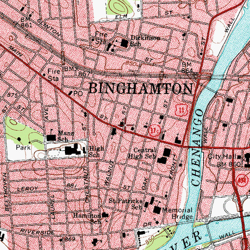 Topographic Map of West Presbyterian Church, NY