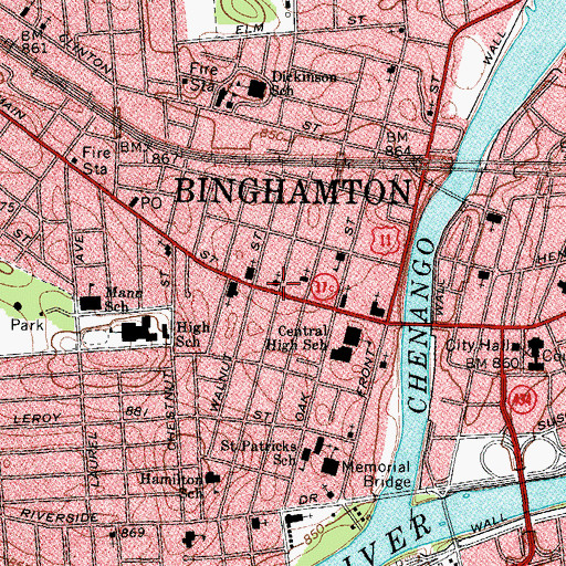 Topographic Map of English Lutheran Church of the Redeemer, NY
