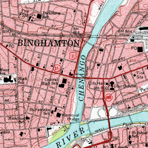 Topographic Map of First Congregational Church, NY
