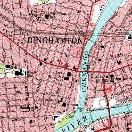 Topographic Map of Lincoln Hall, NY