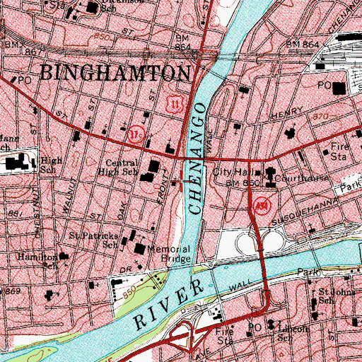 Topographic Map of Emmanuel Evangelical United Bretheren Church (historical), NY