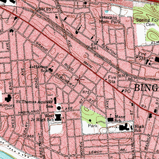 Topographic Map of First Christian Church, NY