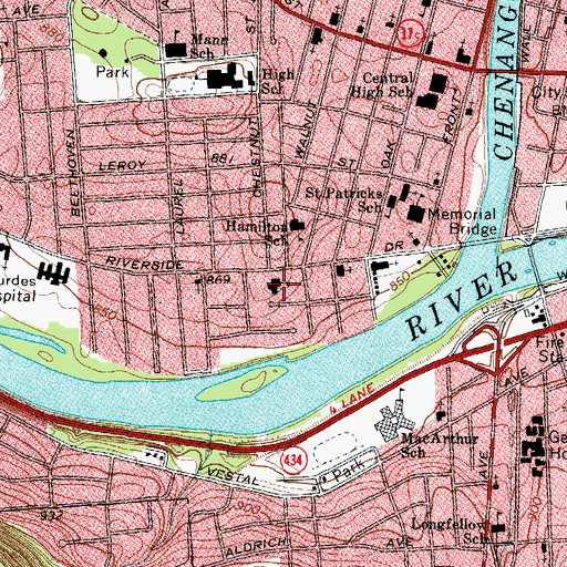 Topographic Map of Chester B Lord School for Handicapped Children, NY