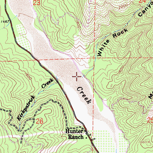 Topographic Map of White Rock Canyon, CA
