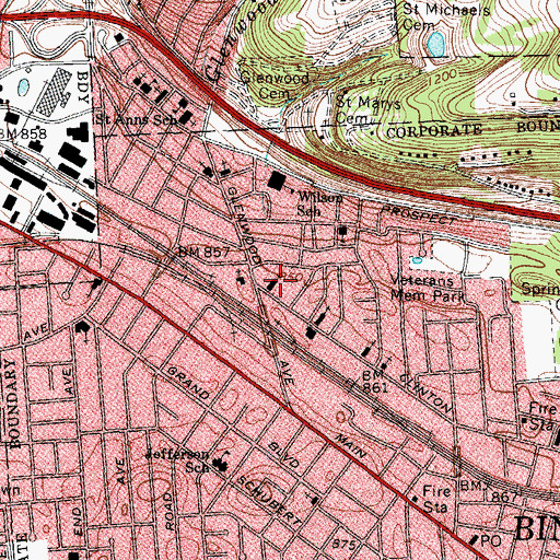 Topographic Map of Holy Spirit Roman Catholic Church, NY