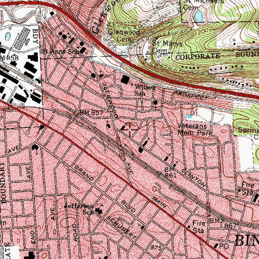 Topographic Map of Holy Spirit Parish Hall, NY
