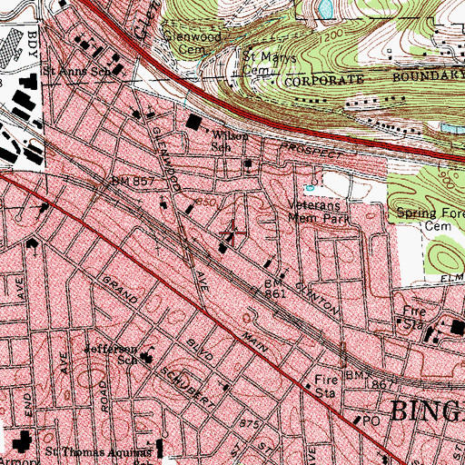 Topographic Map of Ascension Lutheran Church, NY