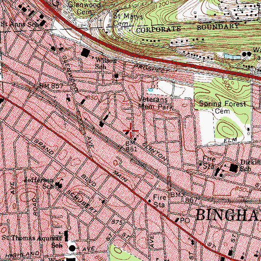 Topographic Map of Saint Michael's Greek Catholic Church, NY
