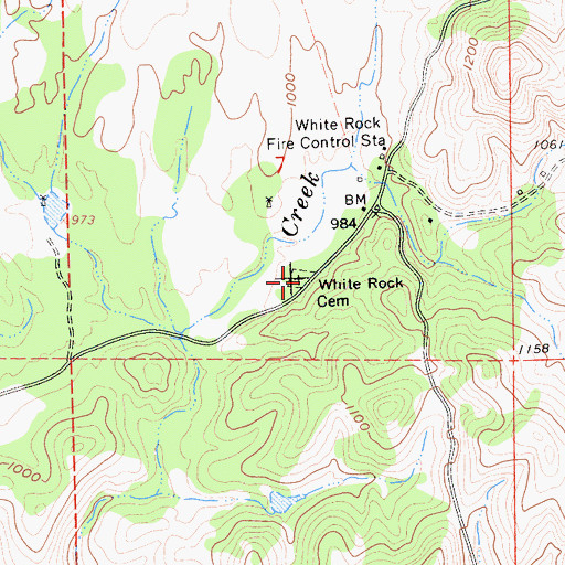 Topographic Map of White Rock Cemetery, CA