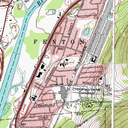 Topographic Map of Hillcrest Elementary School, NY