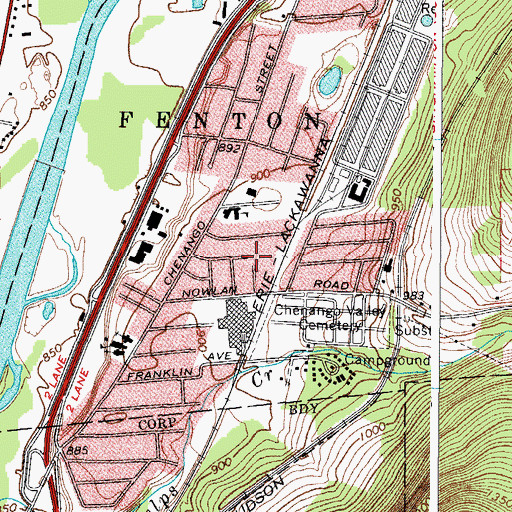 Topographic Map of Hillcrest Volunteer Fire Company, NY