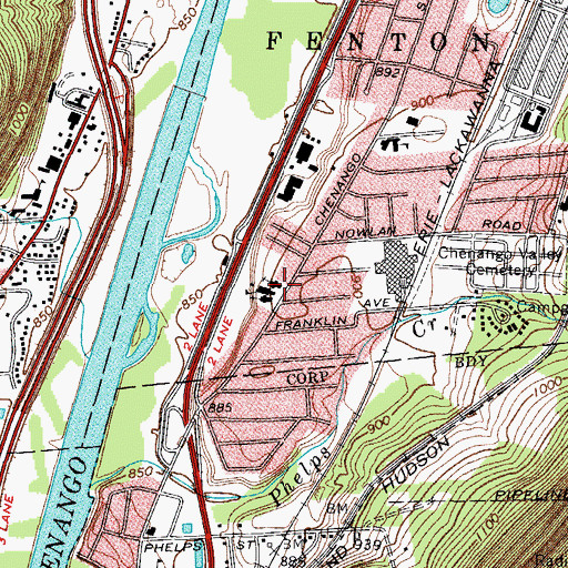 Topographic Map of Ogden-Hillcrest Methodist Church, NY