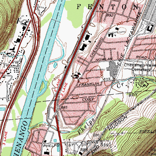 Topographic Map of Saint Catherine's Roman Catholic Church, NY