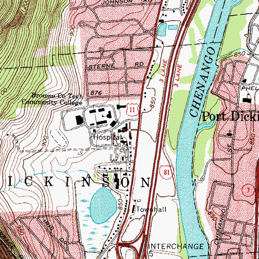 Topographic Map of Broome County Home, NY