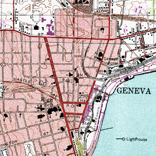 Topographic Map of Saint Peter's Memorial Church, NY