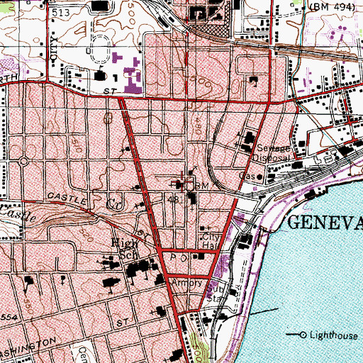 Topographic Map of North Presbyterian Church, NY
