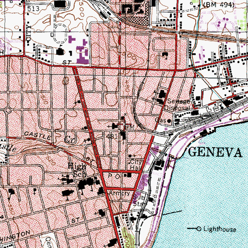 Topographic Map of Genesee Park, NY