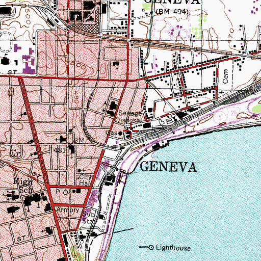 Topographic Map of Mount Calvary Church of God in Christ, NY