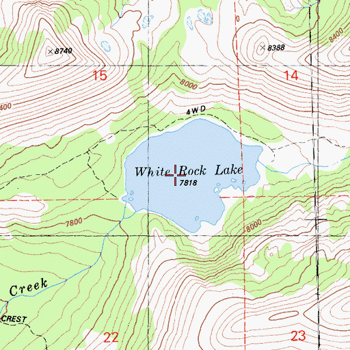 Topographic Map of White Rock Lake, CA