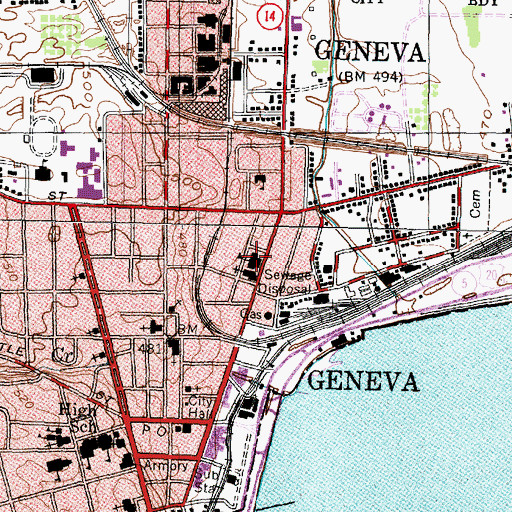 Topographic Map of Saint Francis De Sales Parochial School, NY