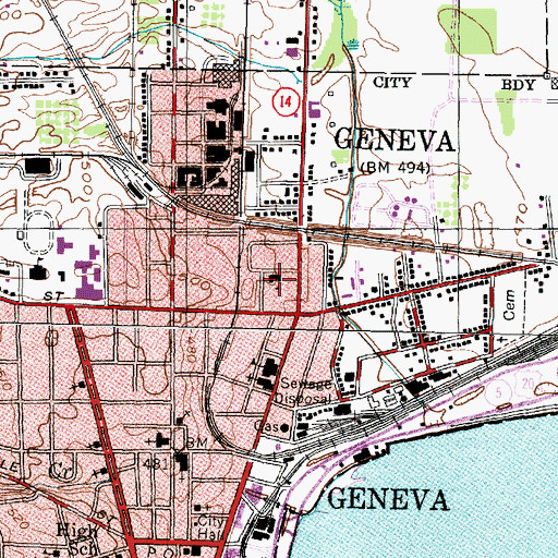 Topographic Map of Prospect Avenue School, NY