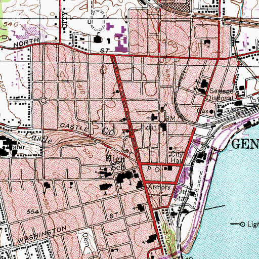 Topographic Map of First Evangelical United Brethren Church (historical), NY
