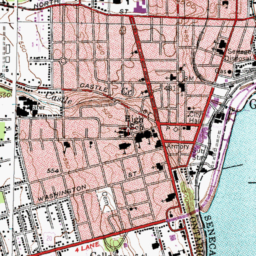Topographic Map of Saint Stephens Parochial School, NY