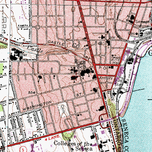 Topographic Map of De Sales Institute, NY