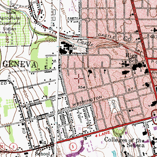 Topographic Map of West Street Elementary School, NY