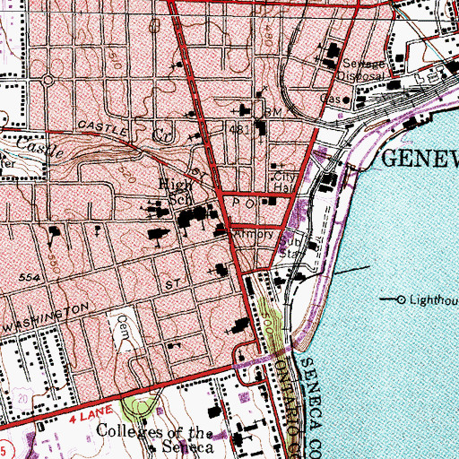 Topographic Map of First Methodist Church, NY