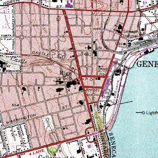 Topographic Map of Zion Lutheran Church, NY