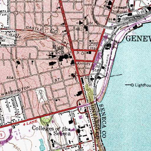 Topographic Map of First Presbyterian Church, NY