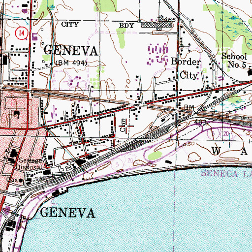 Topographic Map of Saint Patrick's Roman Catholic Cemetery, NY