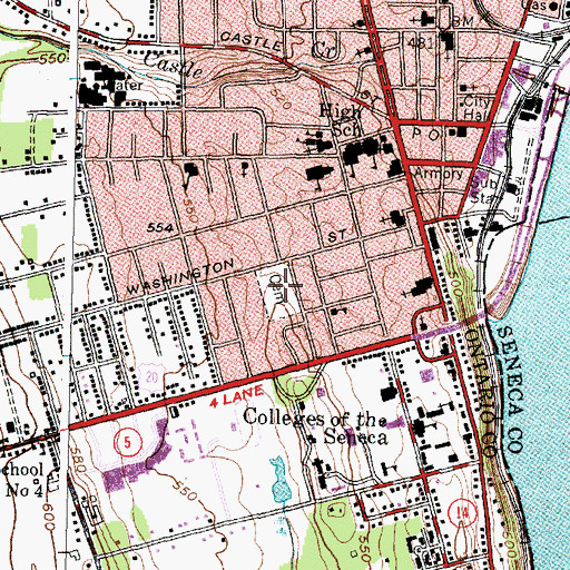 Topographic Map of Washington Street Cemetery, NY
