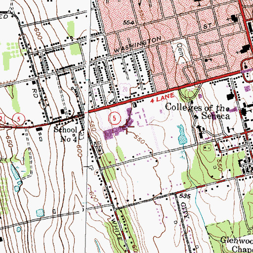 Topographic Map of Town and Country Plaza Shopping Center, NY
