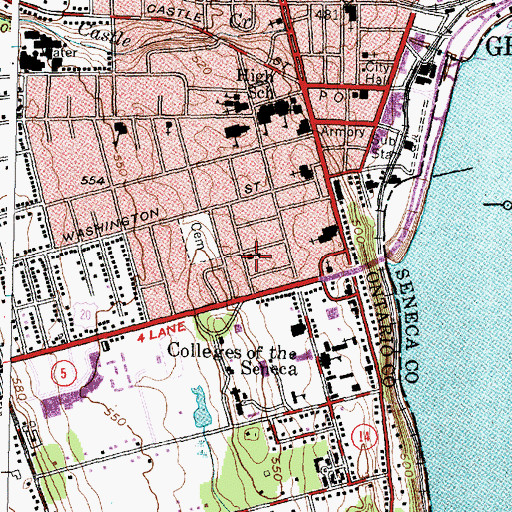 Topographic Map of Courtland Street Public School (historical), NY
