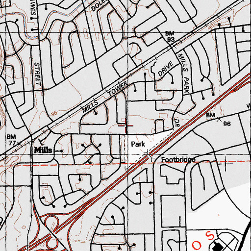Topographic Map of White Rock Elementary School, CA
